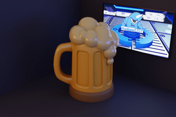 Beer Tulip: A 3D Printed Cartoon Glass Model
