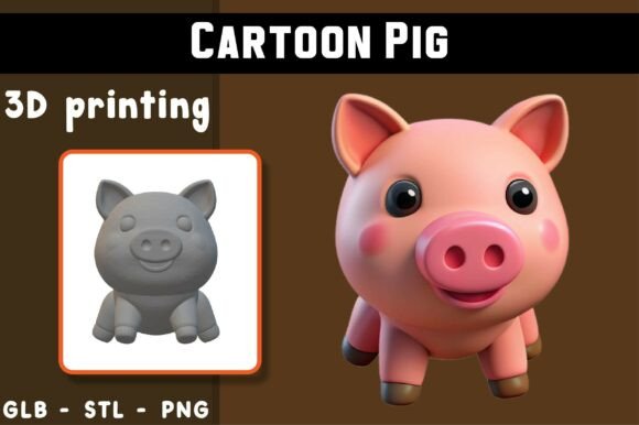 Cartoon Pig 3D Model: A Digital Charm
