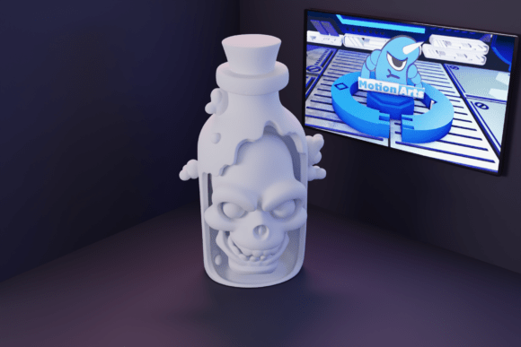 Cartoon Poison Bottle: A Playful 3D Print