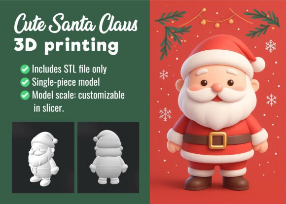 Cute Kawaii Santa Claus 3D Model Guide