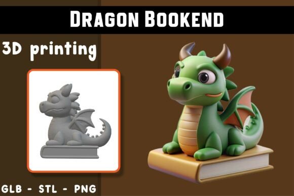 Dragon Bookend 3D Model: A Magical Desk Companion