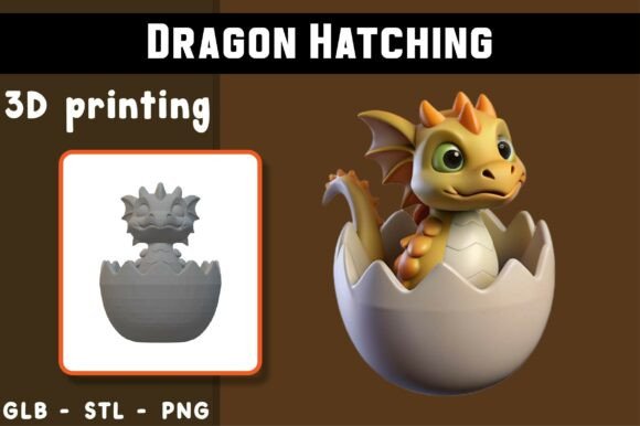 Dragon Hatching 3D Model: Bringing Fantasy to Life in Your Home and Studio