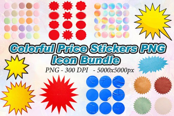 Elevate Your Visuals with High-Resolution 3D Icons and Colorful Price Stickers