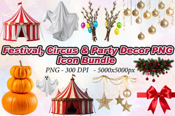 Festival, Circus Party Decor PNG: Elevating Visual Storytelling with High-Resolution 3D Assets