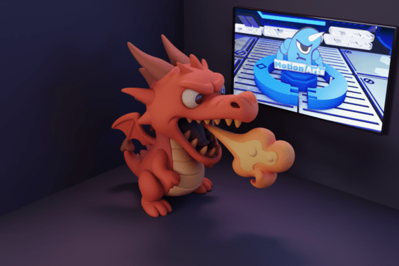 Fire-Breathing Cartoon Dragon Design