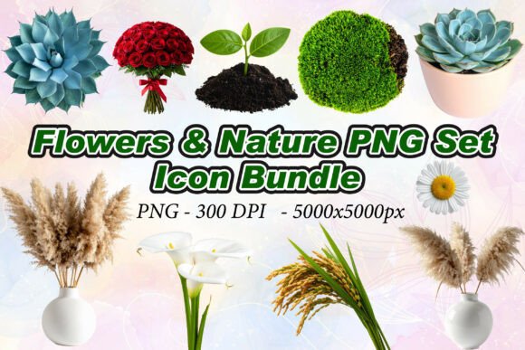 Flowers Nature PNG Set: Integrating High-Resolution 3D Assets into Professional Design Workflows