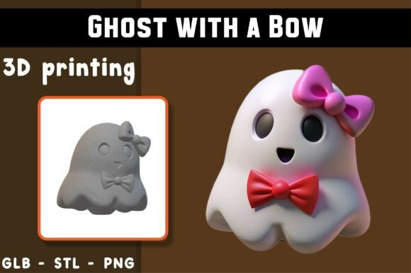 Ghost with a Bow 3D Model: Blending Digital Charm with Physical Craft