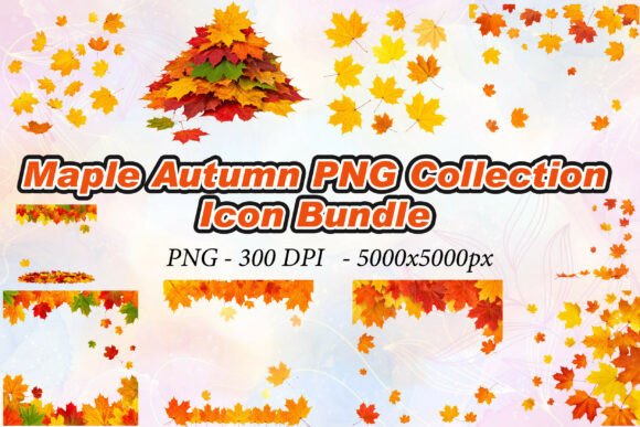 Maple Autumn PNG Collection: High-Res 3D Icons