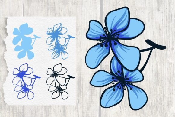 Strategic Design Application: Leveraging the Layered Blue Flowers SVG for Brand Depth