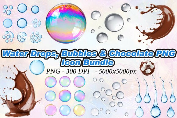 Water Drops, Bubbles Chocolate PNG